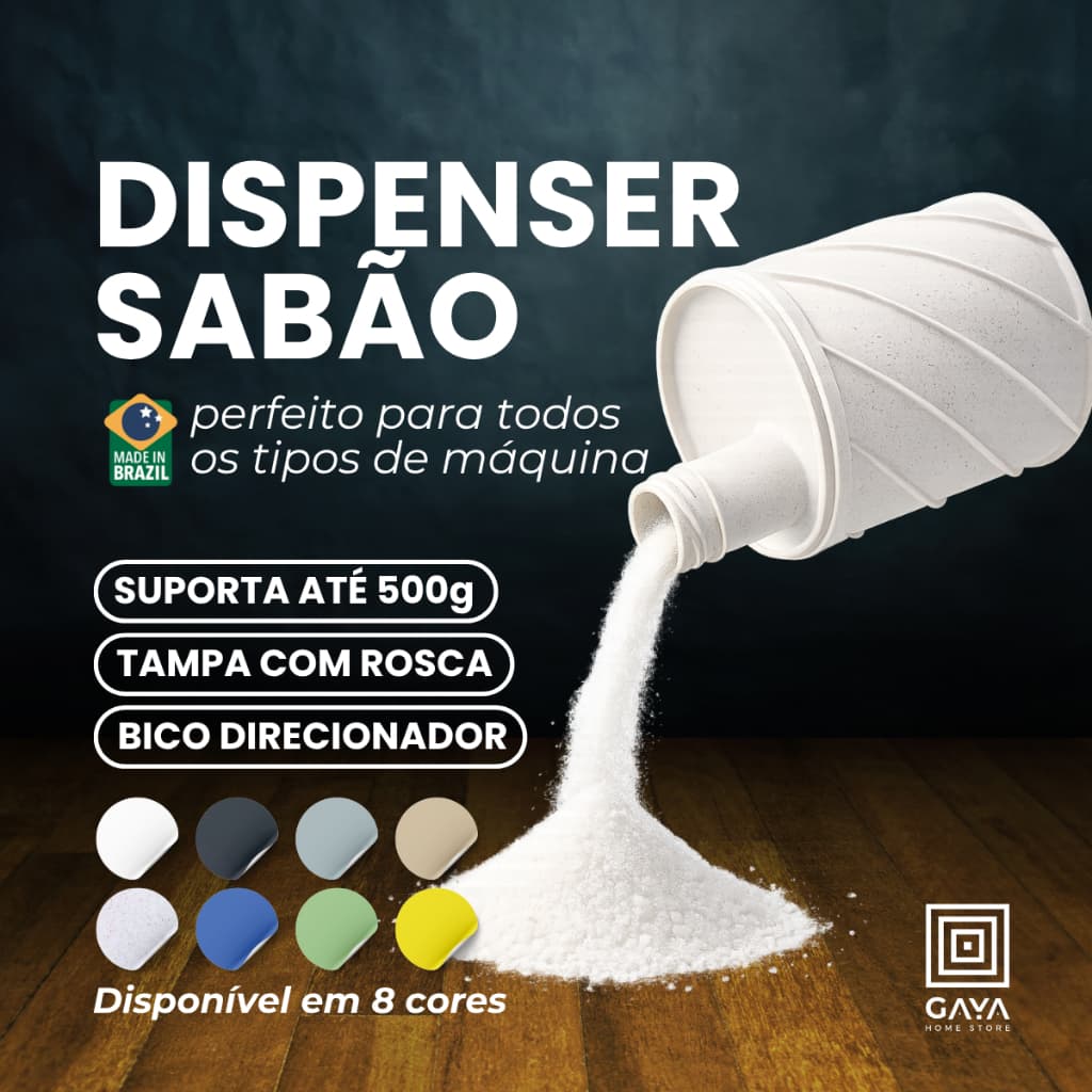 🇧🇷 Dispenser com Bico Direcionador 500g | Porta Sabão Lava-Louça ou Lava-Roupa | Pote sabão em pó