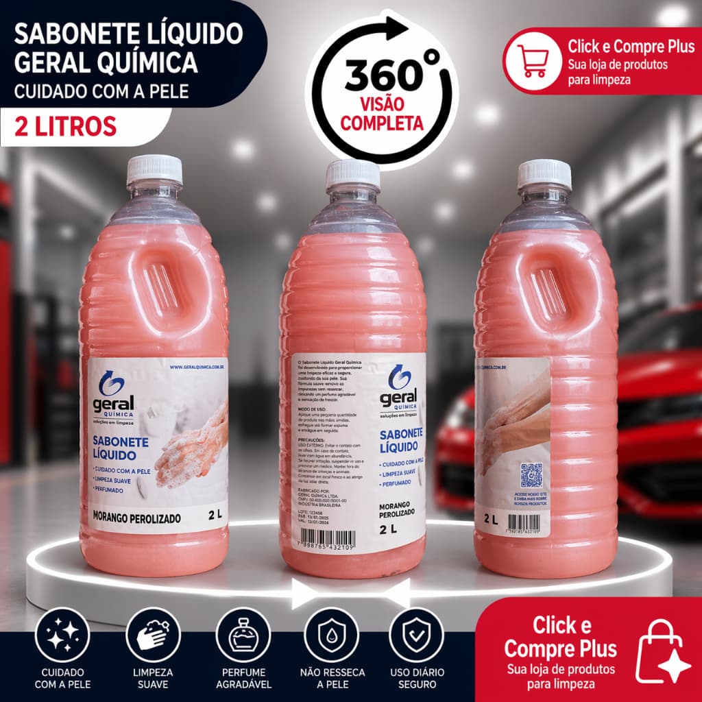 Sabonete Líquido Morango Perolizado 2L Geral Química