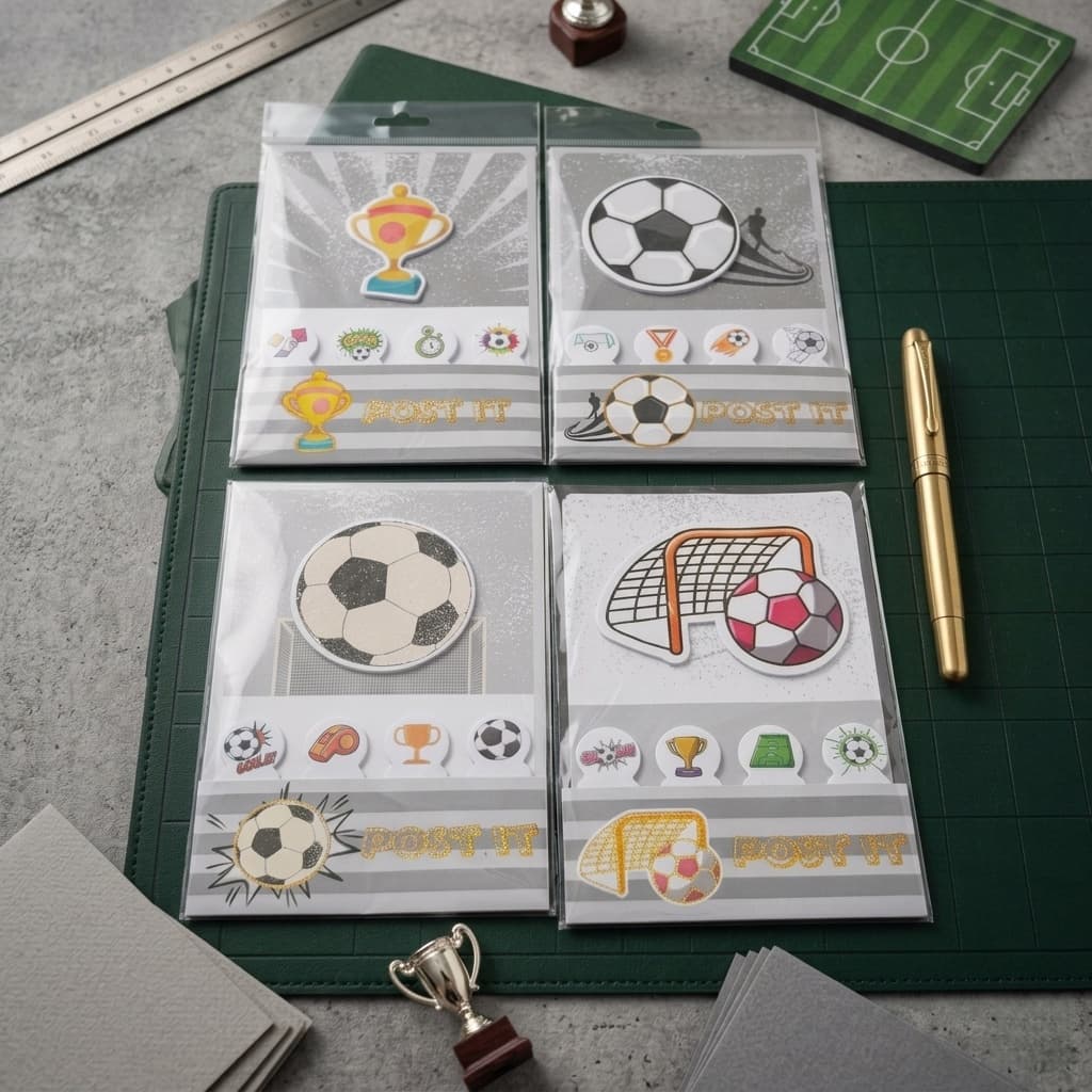 Bloco de Notas Adesivos Post it Decorativo Futebol - Artigo de papelaria