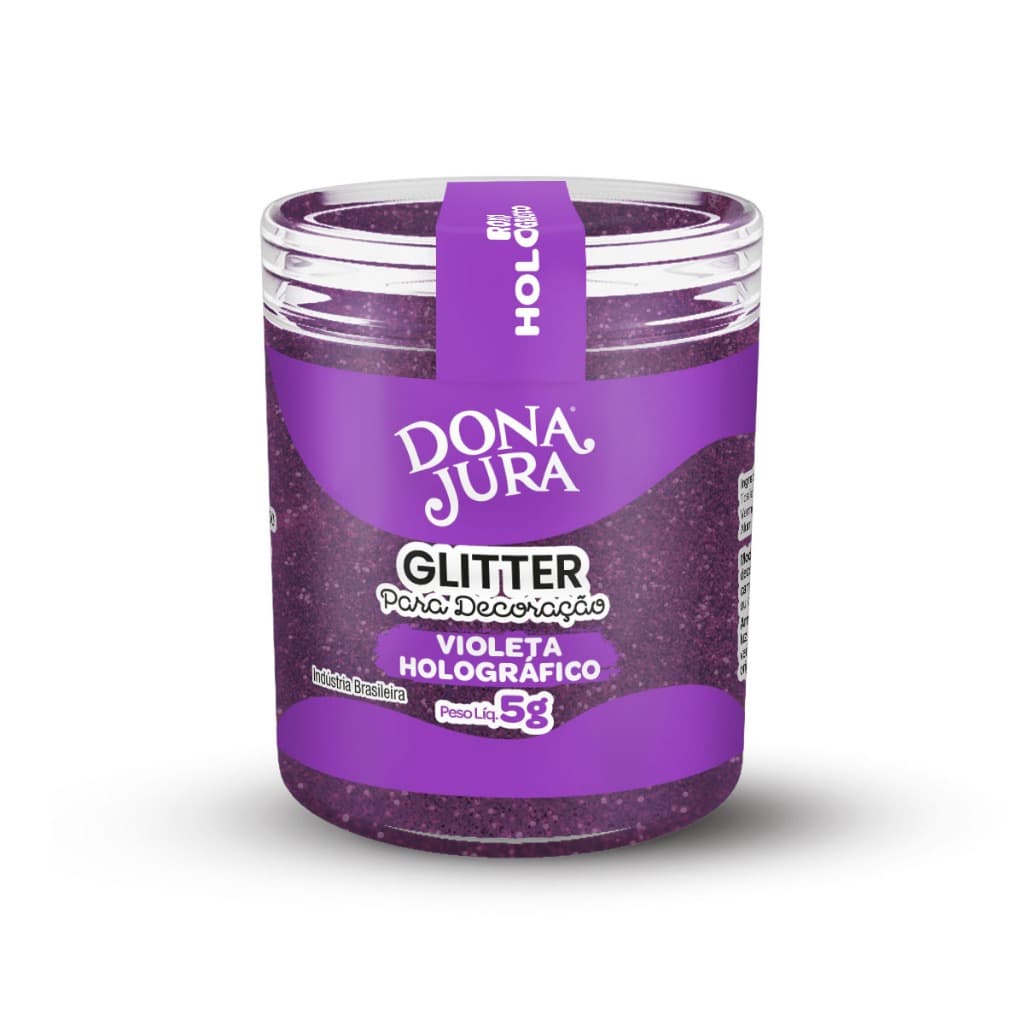 Glitter Para Decoração Violeta Holográfico 5g Dona Jura