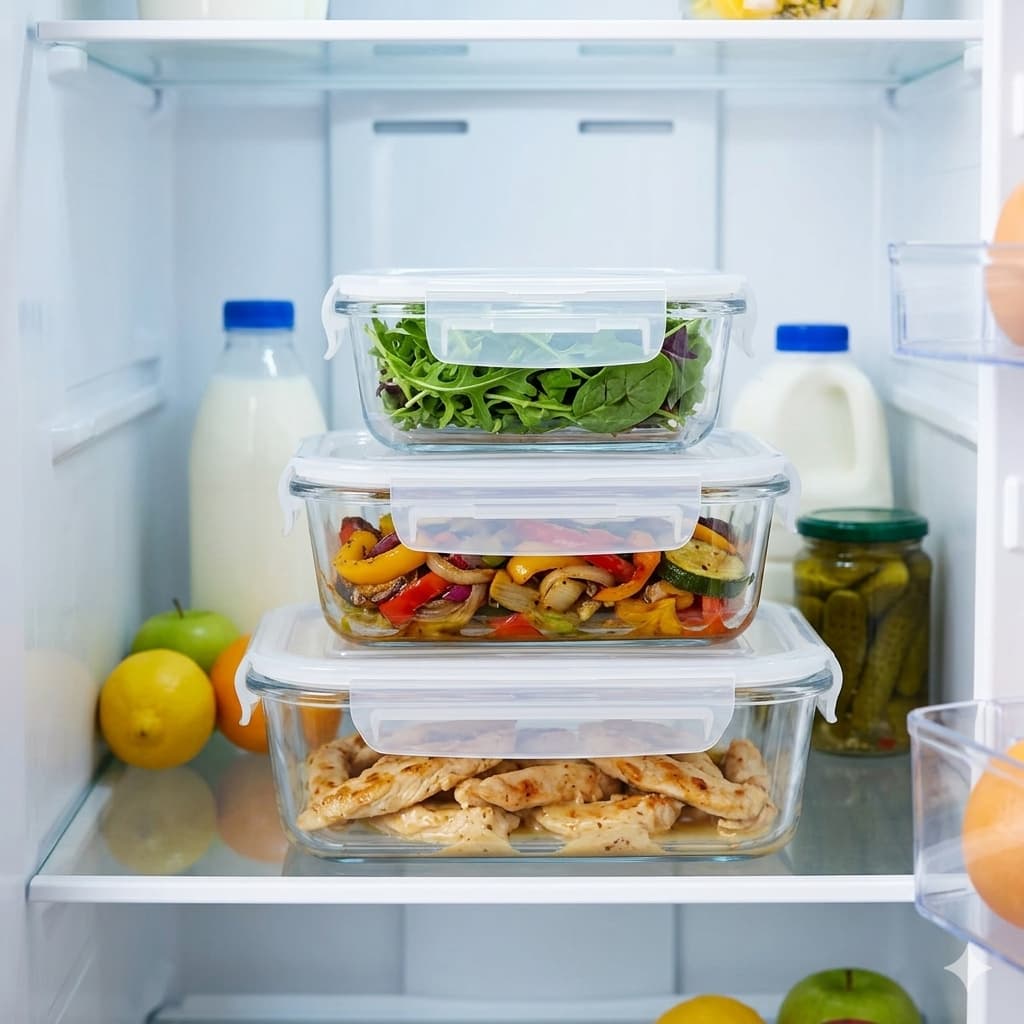 Kit 3 Potes Hermético Retangular Vidro Refratário BPA FREE Pode ir no Forno e Microondas
