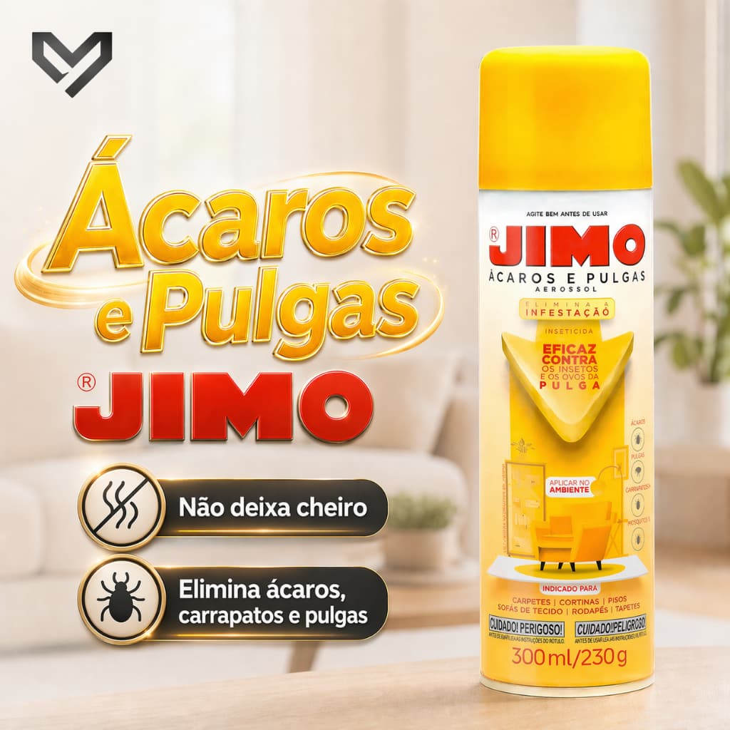Spray Jimo Acaros Pulgas Carrapatos Casa Sofa Colchao Travesseiro Tapete 300Ml Sem Cheiro PET SAFE