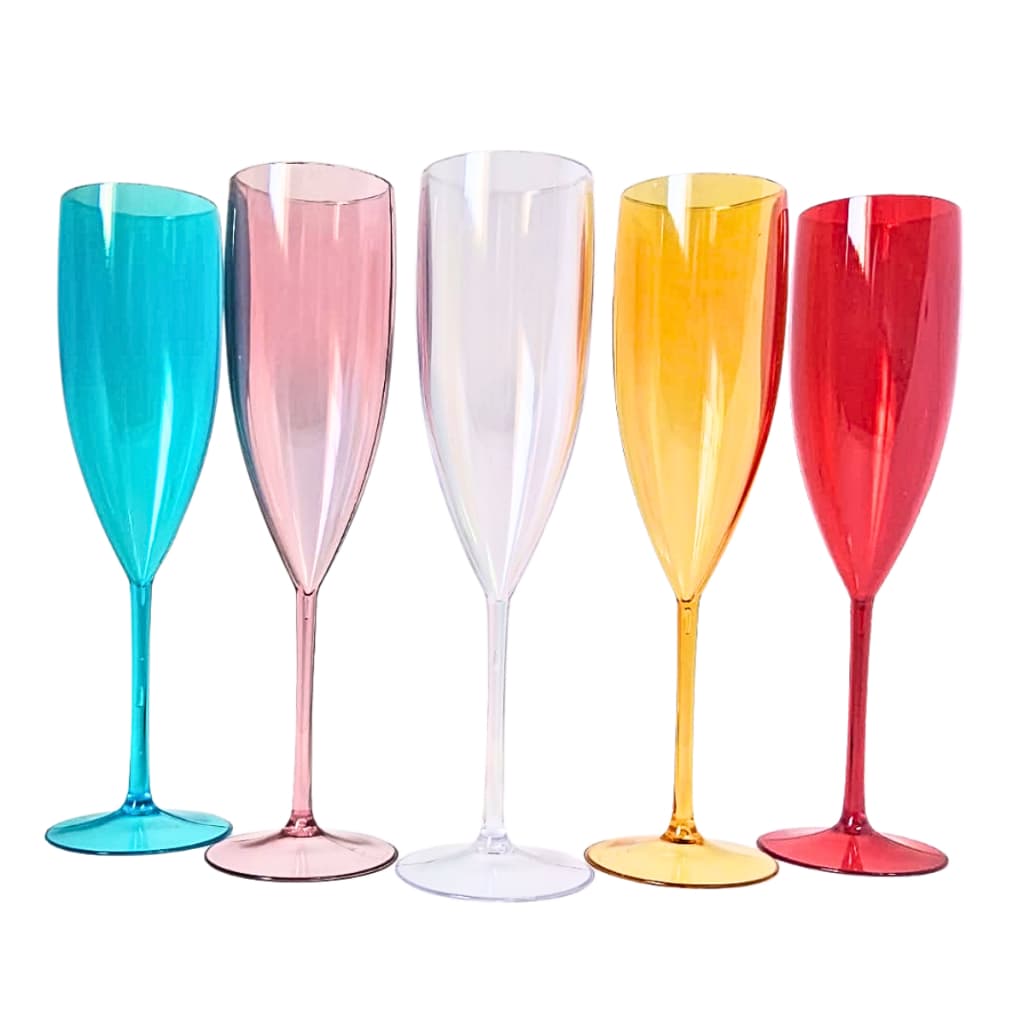 20 Taças De Champanhe Acrílico Cristal 160ml Luxo Casamentos Festas Eventos