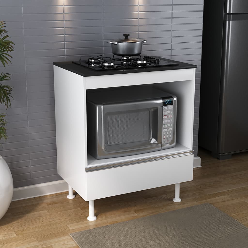 Balcão Multiuso Prático para Micro-ondas, Cooktop e Forno 100% MDF BP | Versátil e Funcional
