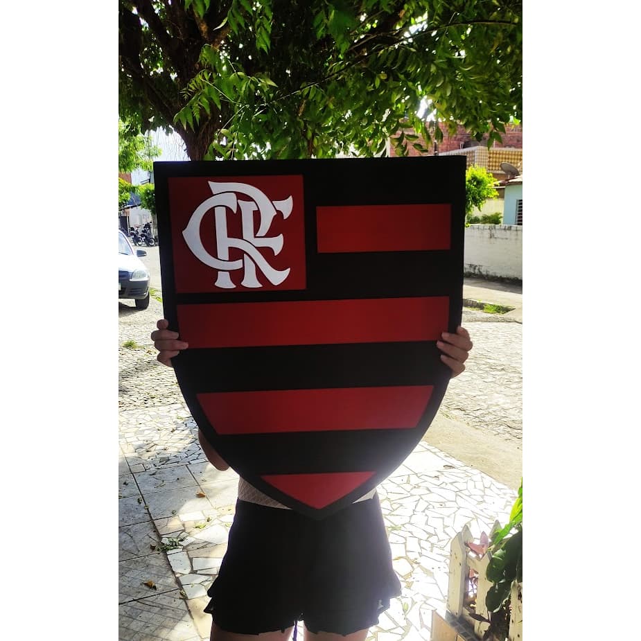 Escudo do Flamengo Em Alto Relevo Tamanho Grande com 60cm.
