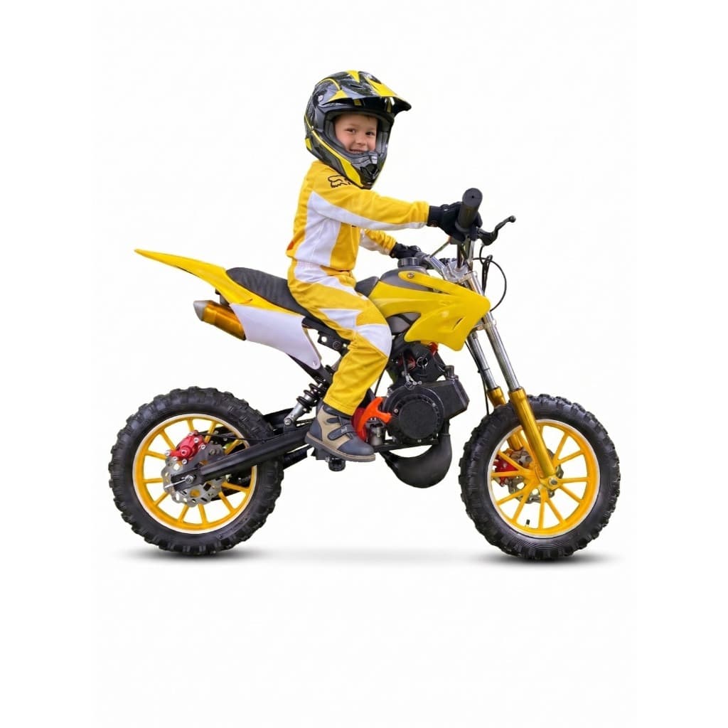 Mini Moto Cross 49cc Partida Manual Amarela Diversao Criança