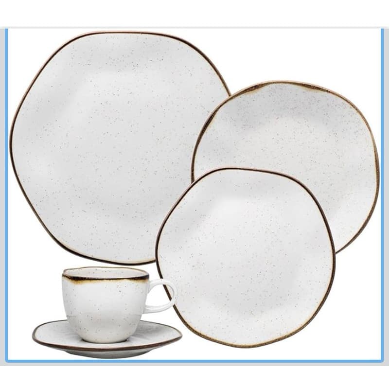 Aparelho De Jantar Porcelana 20 Peças Ryo Maresia Oxford
