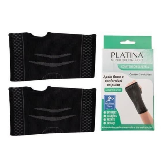 MUNHEQUEIRA ESPORTIVA 2PCS NYLON, LATEX E SPANDEX 18CM X 10CM X 0,5CM CB4266
