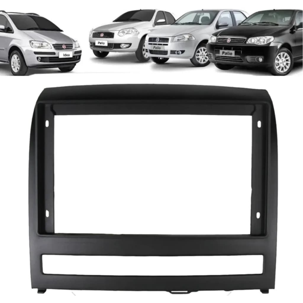 Moldura Fiat Palio Strada Idea Siena 2 Din 9 E 10 Polegadas Preta