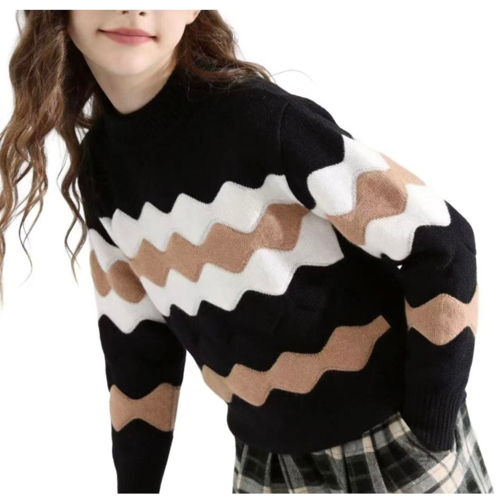 Nova suéter de tricô para meninas, adequada para usar no outono e no inverno