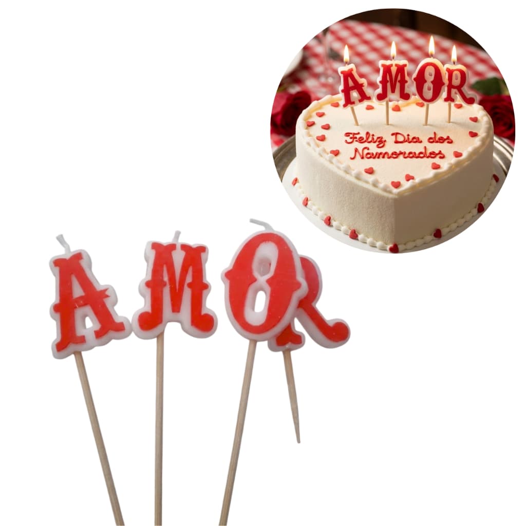 Vela de Dia dos Namorados, Mini Velinhas de Festa e Comemorações Românticas, Velas Amor Decorativa
