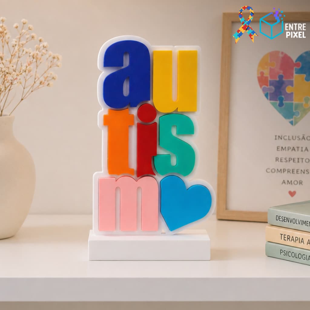 Placa Autismo Decorativa | Inclusão TEA | Presente para Psicólogos, Terapeutas ABA, Professores.