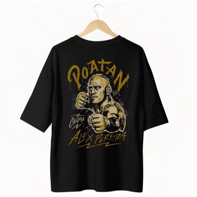 Camiseta Oversized Alex Poatan Pereira Estampa UFC Luta Camisa Poatan Streetwear Algodão Premium