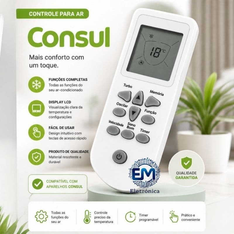 kit 2 unidade controle remoto ar condicionado Consul - Substituto Compatível