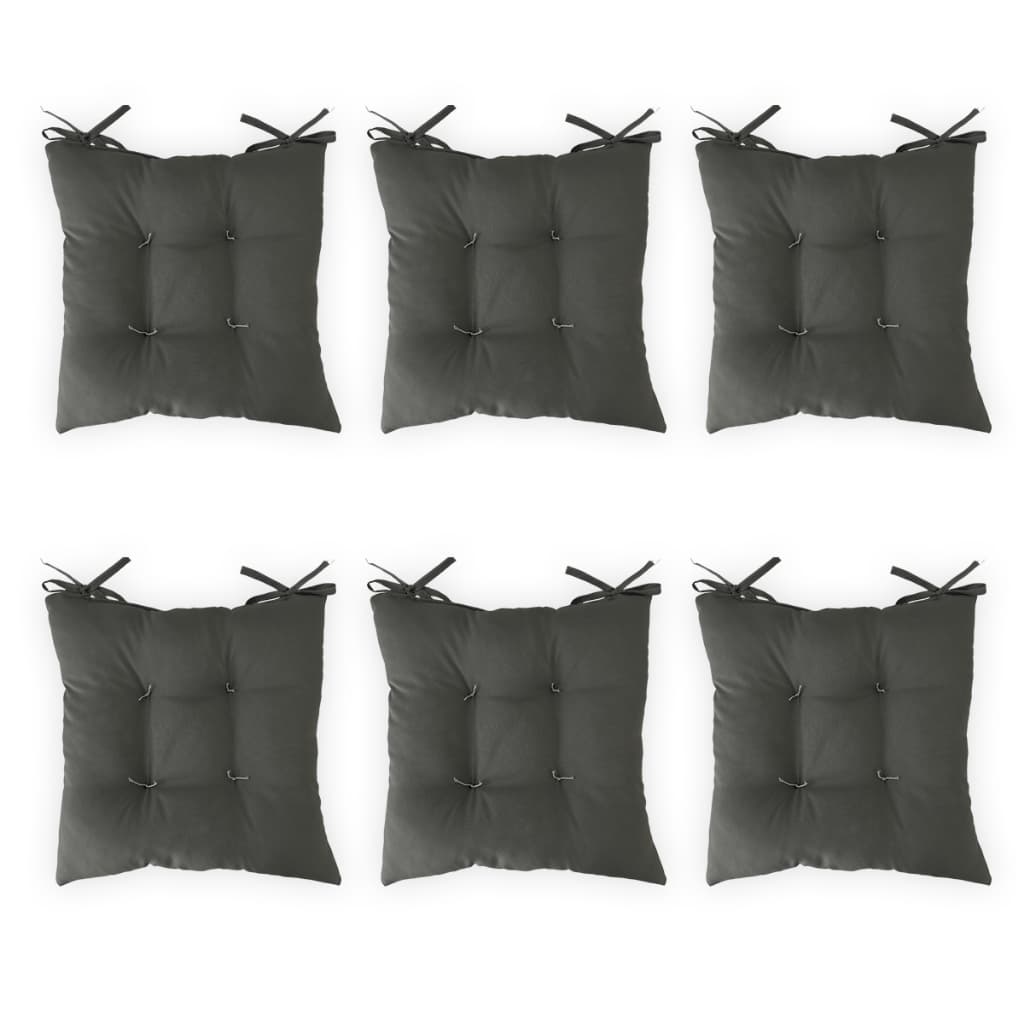 Kit Assento Futon 40x40cm 6 Peças Almofadas para Cadeira Oxford Liso Confortável Macio