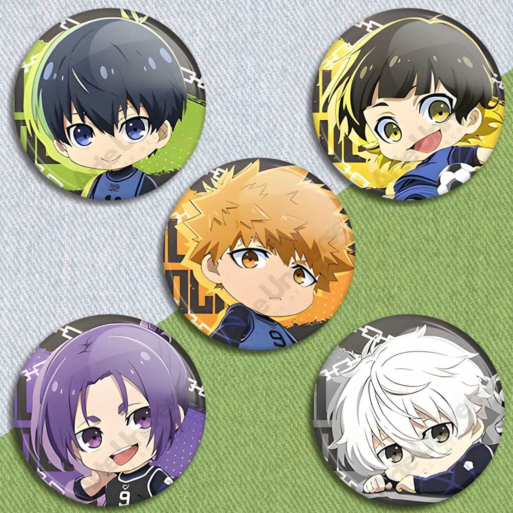 Kit botons blue lock anime futebol, broches blue lock pins butons chibi kawaii