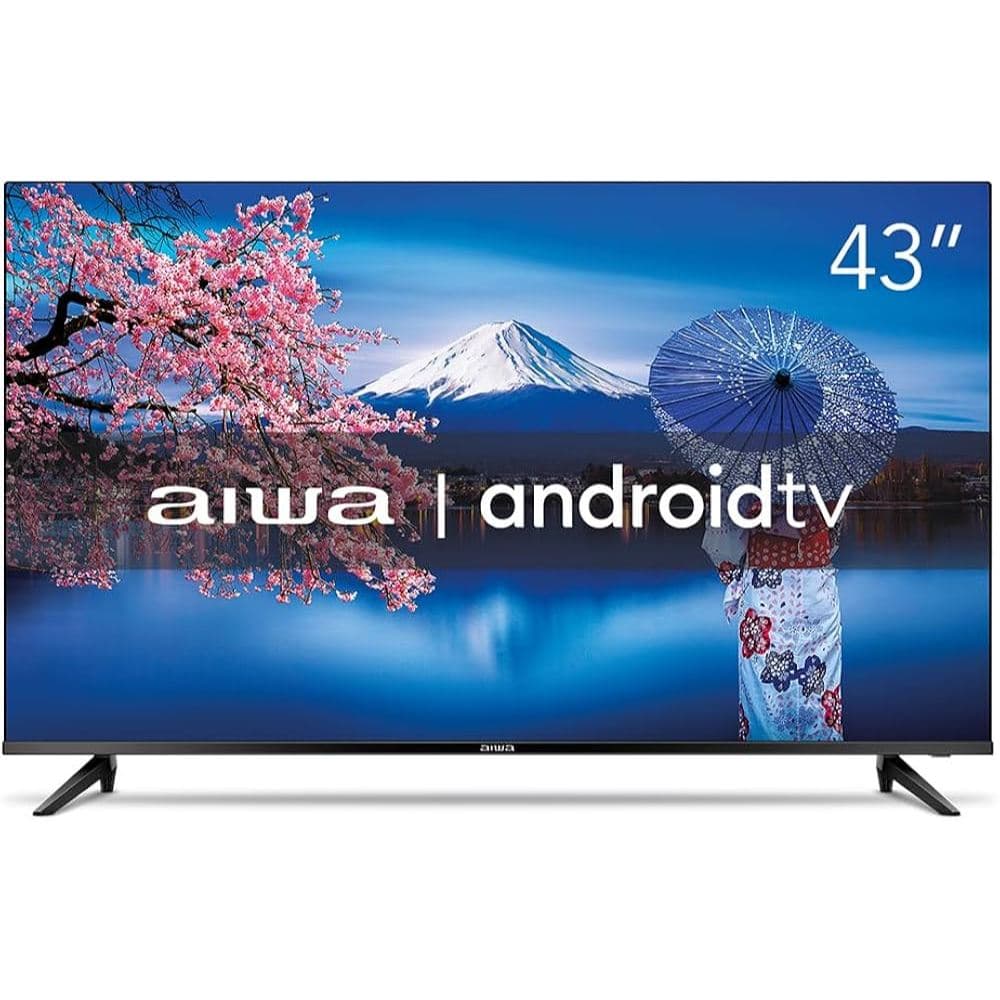 Smart TV Aiwa 43 Polegadas Android Full HD Borda Ultrafina AWS-TV-43-BL-02-A Preto Bivolt