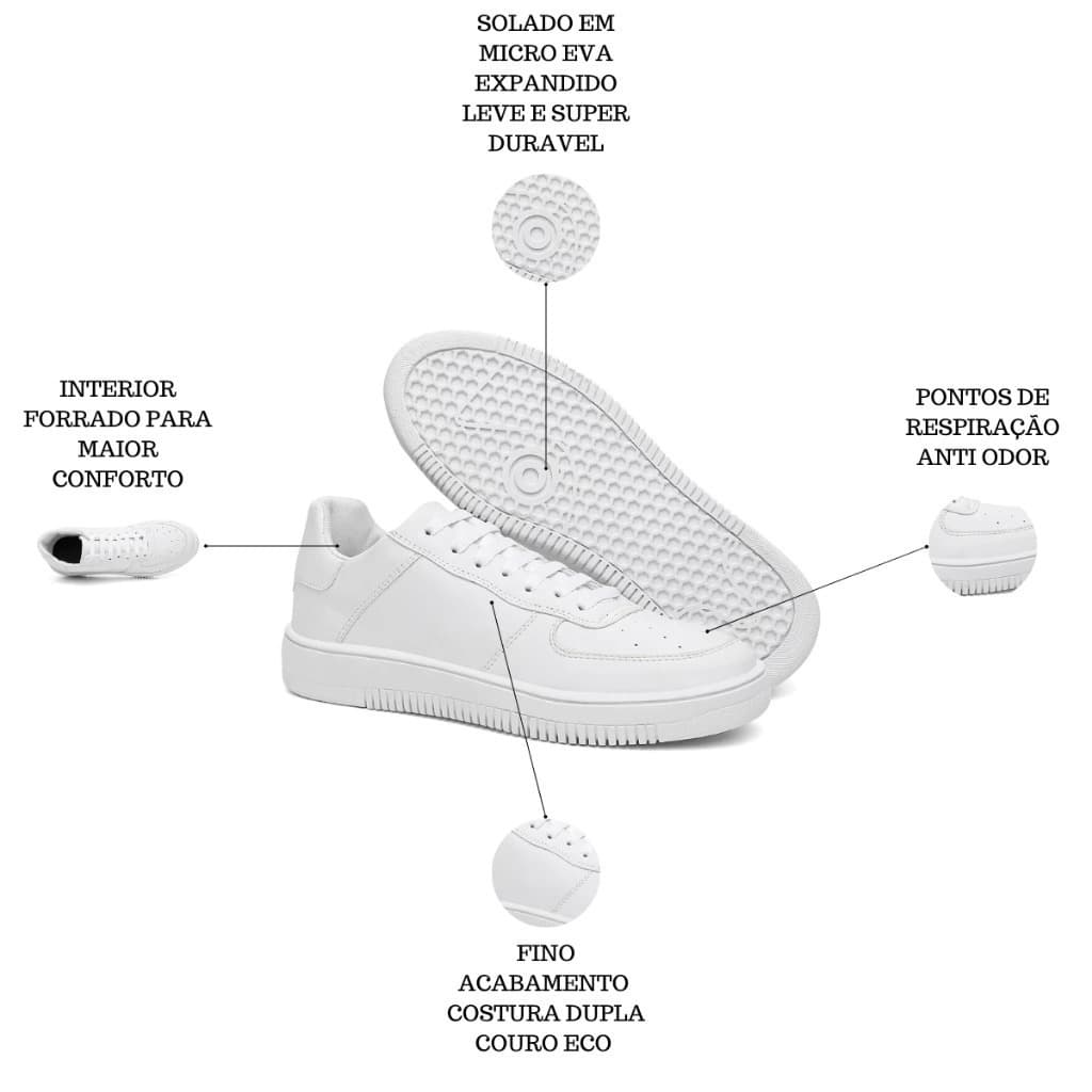 Tênis Branco baby e infantil , Ideal para Correr e Brincar menino menina unissex