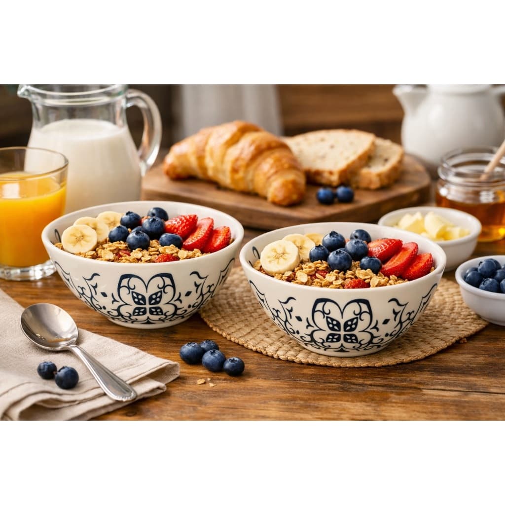 Kit Tigela Bowl Hana 600 Ml Cerâmica Oxford - 02 Unidades