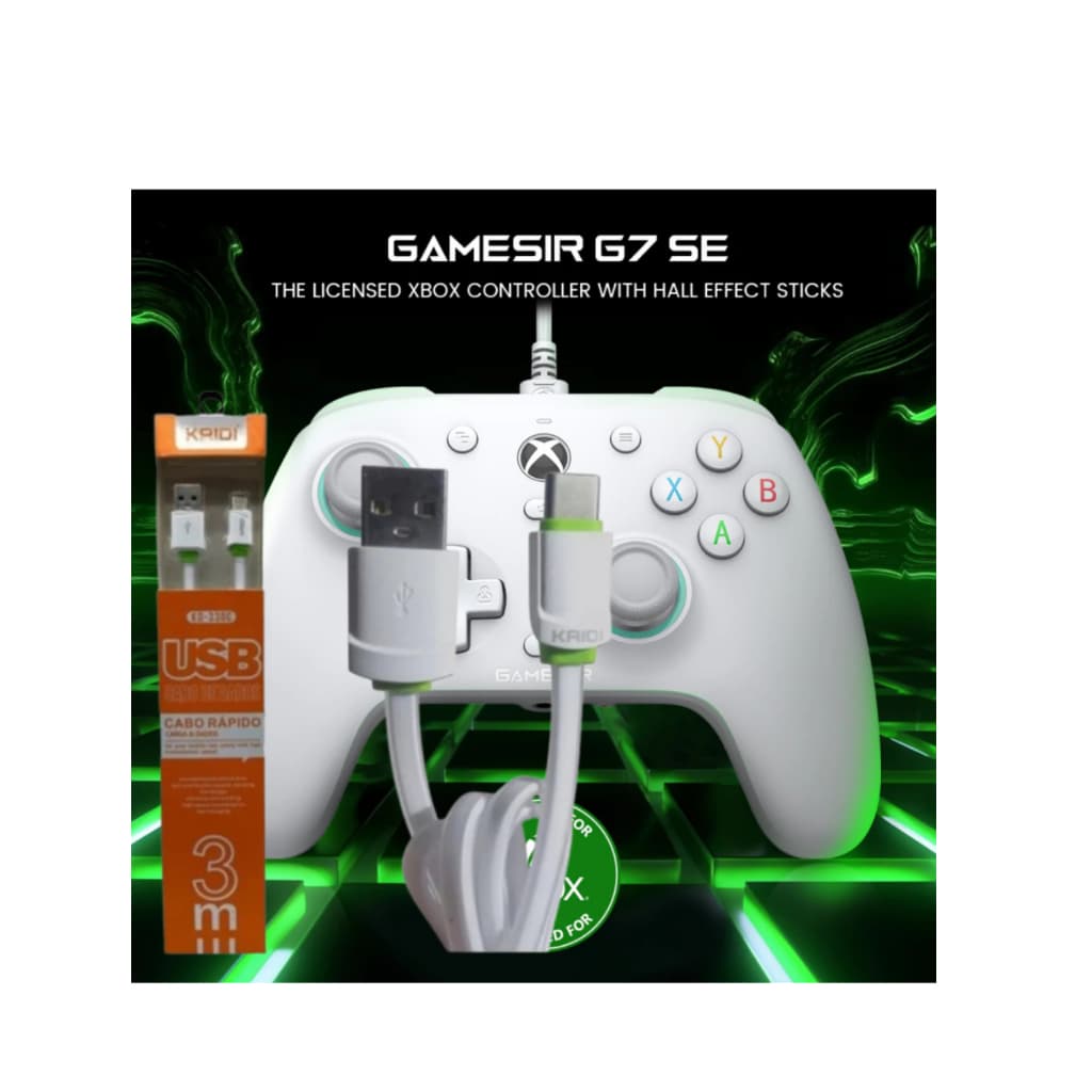 Cabo USB Tipo C 3 Metros para Controle GameSir VX2 AimSwitch – Carregamento Rápido e Conexão Estável