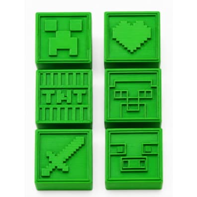 Ejetor Para Modelar Massas, Doces e Brigadeiros - Tema Minecraft - 1 à 6 Peças