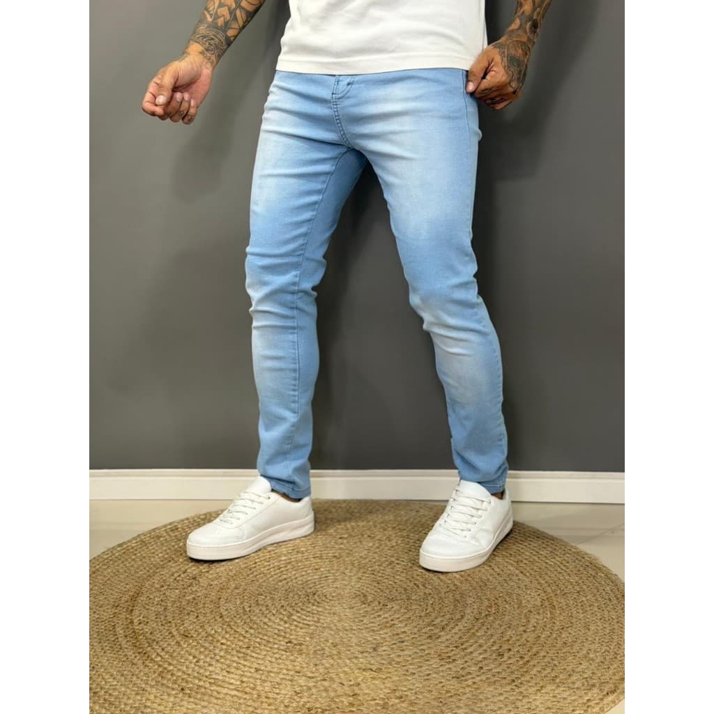 Calça Jeans Skinny  Masculina Clara Básica Linha Premium