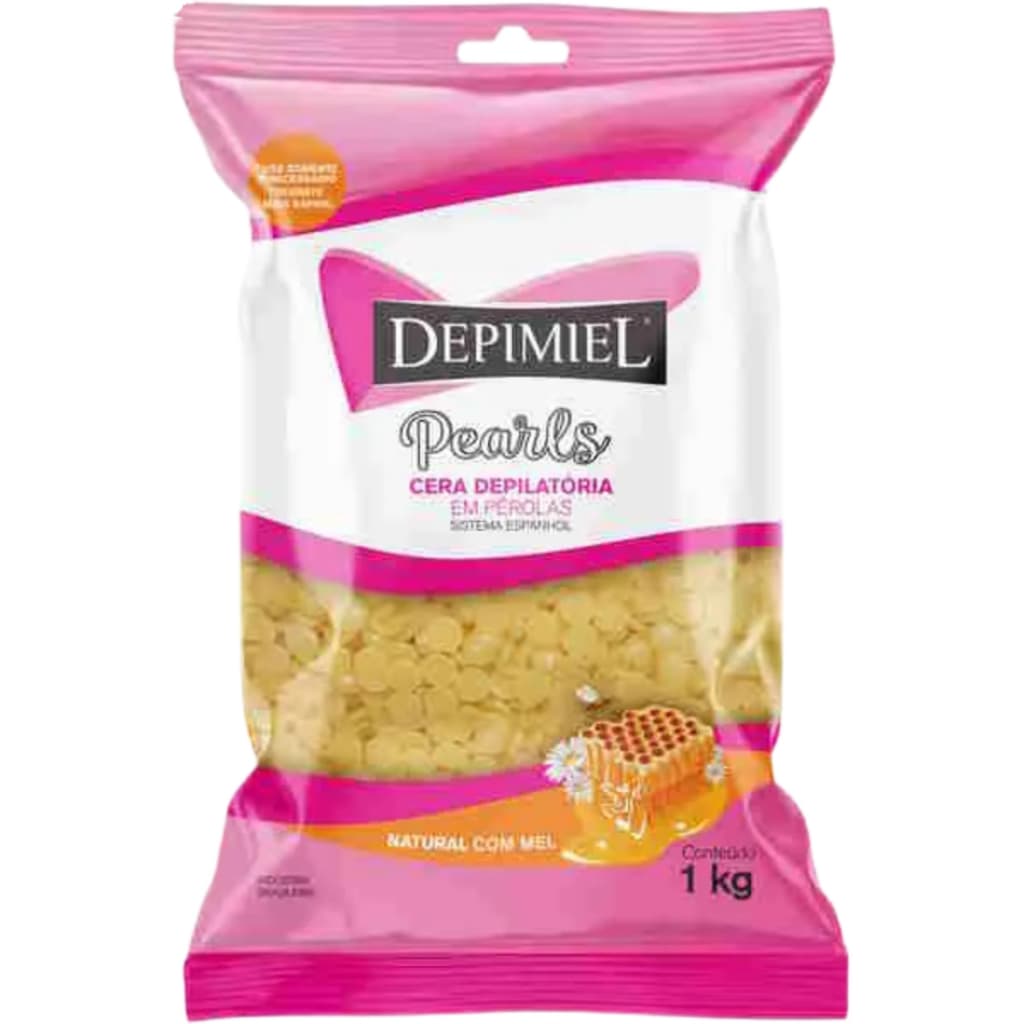 CERA DEPILATORIA EM PEROLAS MEL DEPIMIEL 1KG Cera Quente Muito Utilizada Por Profissionais, Eficiente E Pratica