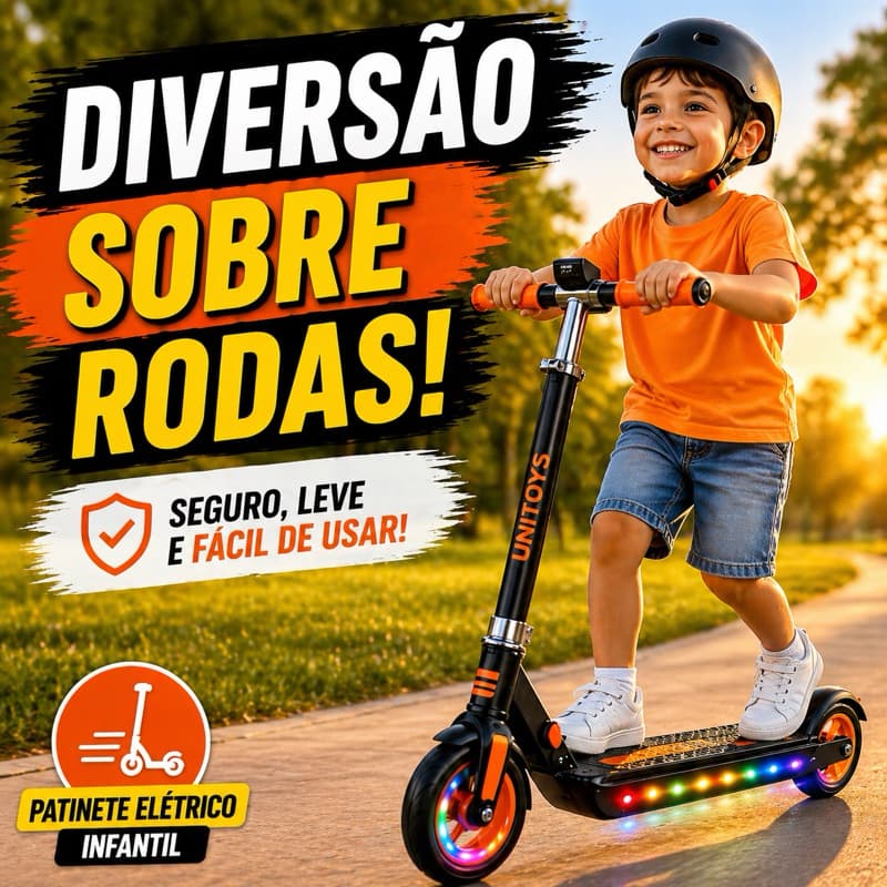 Patinete Eletrico Infantil Laranja Scooter