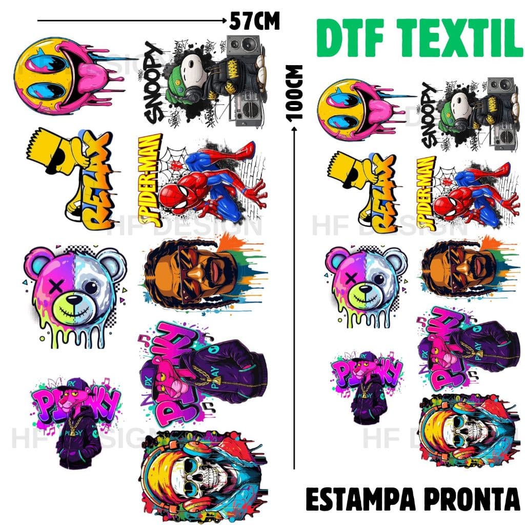 Aplique Termocolante DTF Textil Estampa Para Tecidos e Camisetas Artes Pronta 6060-70 Envio 24hs