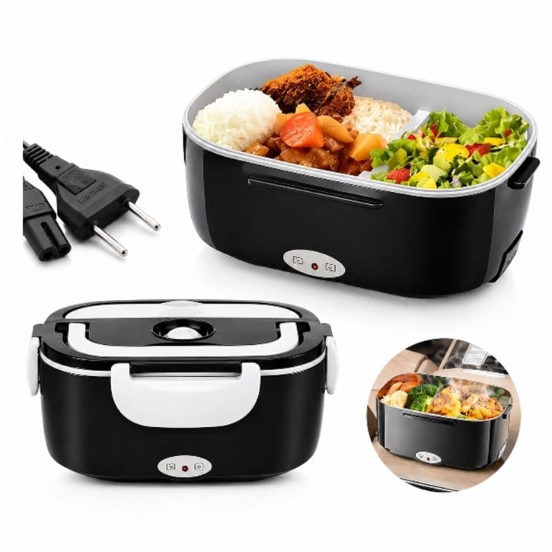 Marmita Elétrica Bivolt 1.5L 60W Preta Mantém e Aquece Alimentos | Ideal para Trabalho e Dia Dia