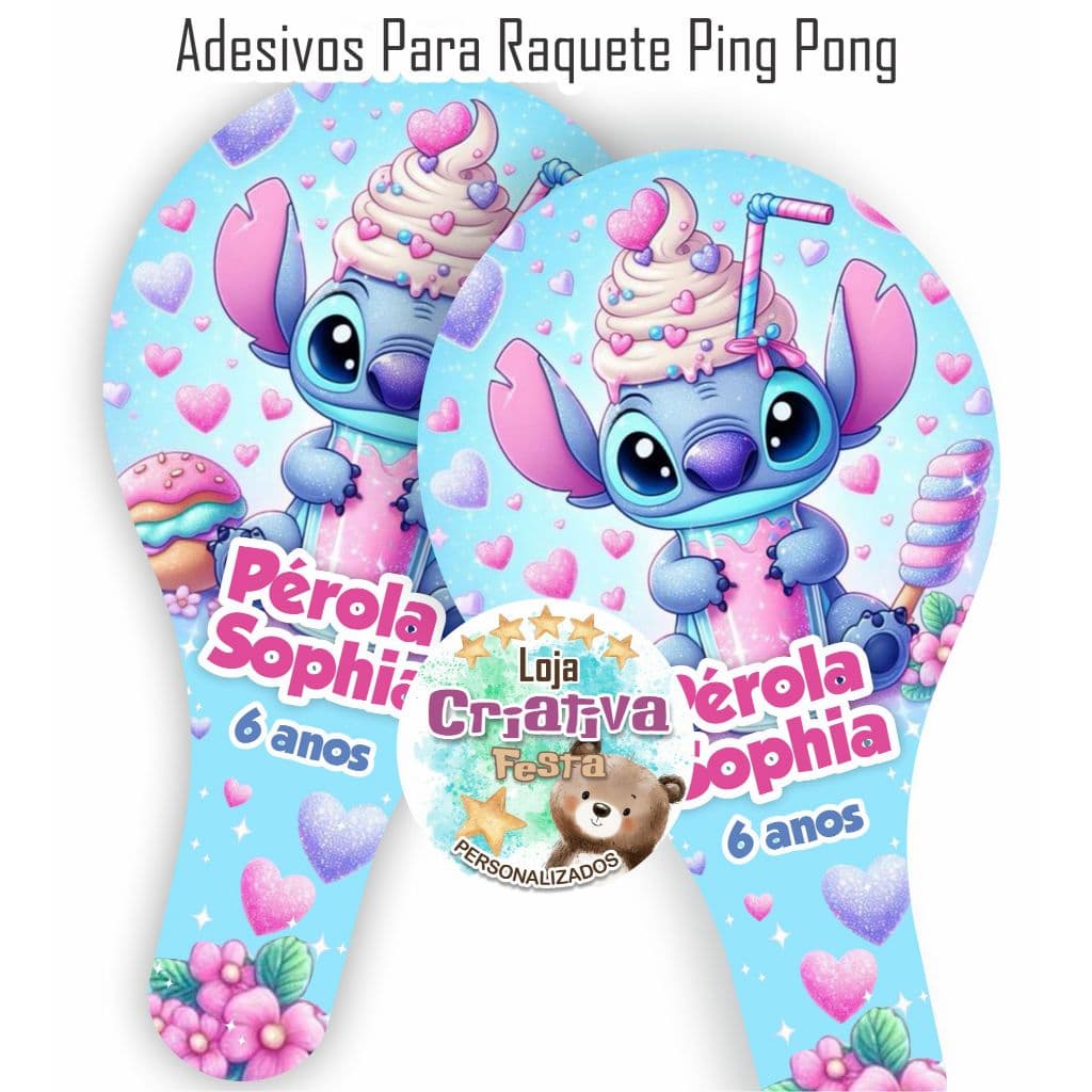 Adesivos Stitch Para Raquete Ping Pong O Par Fazemos Outros Temas