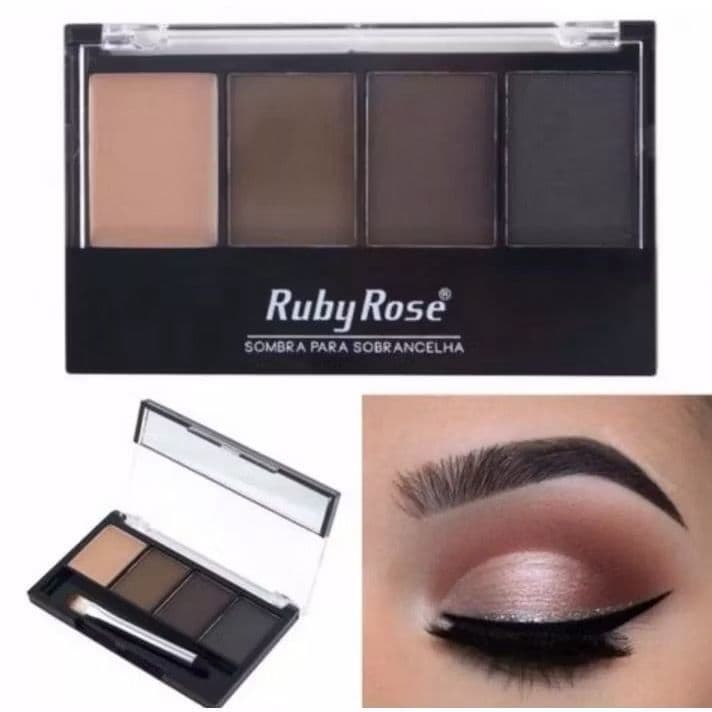 Trio de Sombra para Sobrancelha Ruby Rose com Primer/Pincel Duplo e Espelho