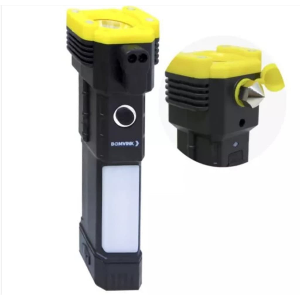 Lanterna Recarregável Martelo Emergência Imã Ipx4 Tática Led Portátil Tipo C 3 Modos Iluminação