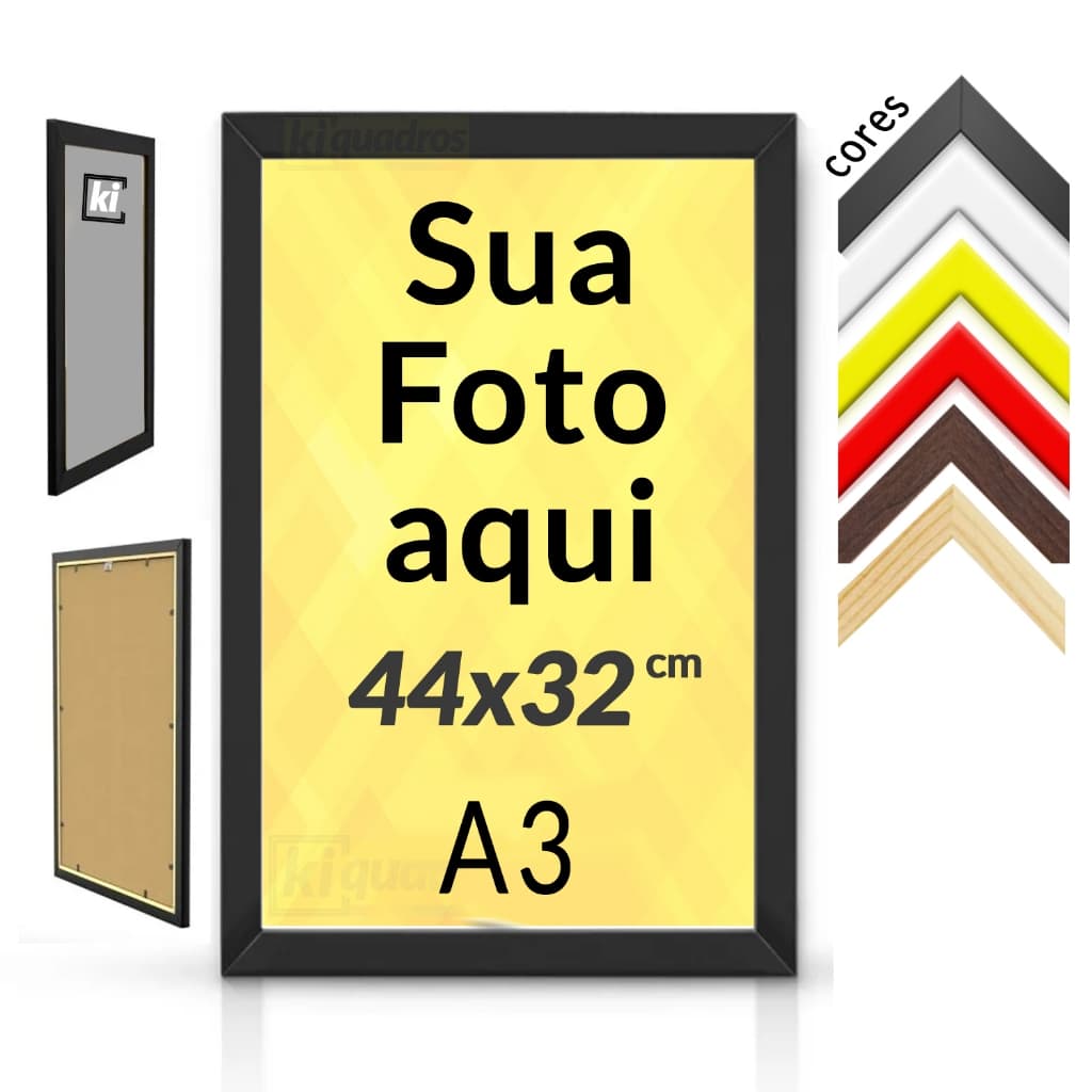 Quadro com sua Foto Personalizada com moldura A3 A4 A5 Decorativo Tamanhos e Cores