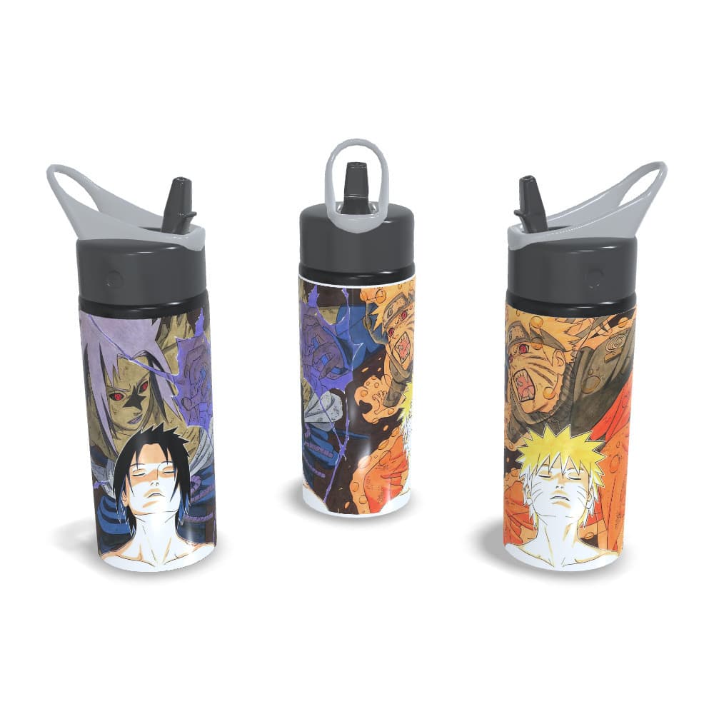 Squeeze de Alumínio Naruto Shippuden Sasuke e Naruto