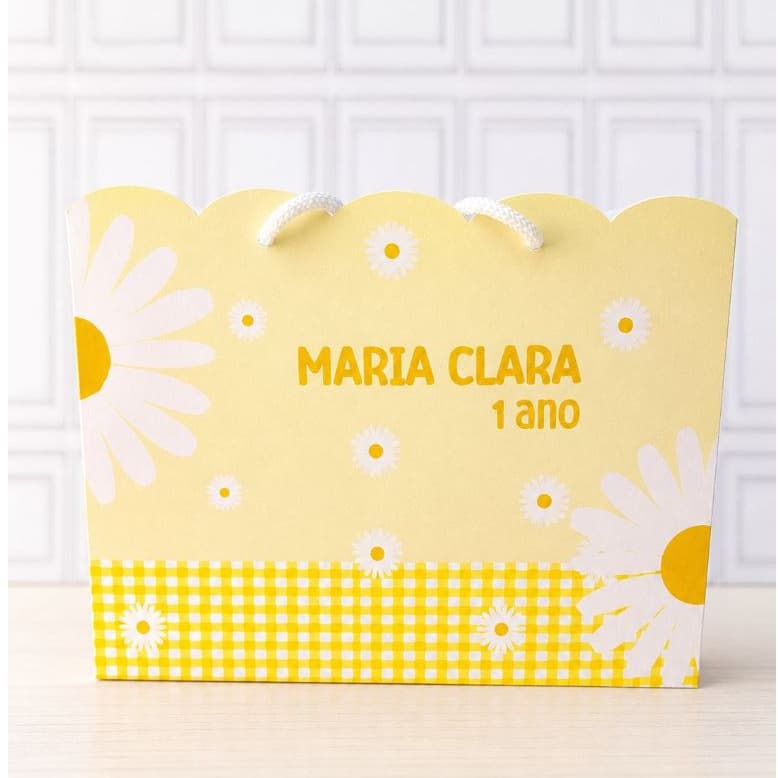 Sacolinha GIRASSOL Personalizada/chá de bebê/ Festa Infantil/Lembrancinha com Nome/Pegue e Monte/aniversário