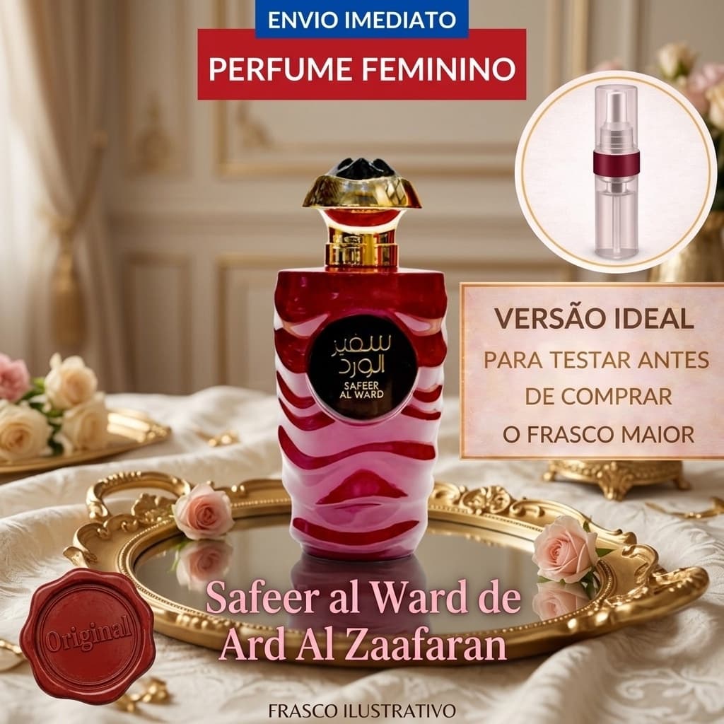 Perfume árabe feminino Safeer al Ward Ard Al Zaafaran CHEIRINHO DE UVA SEDUTOR MISTERIOSO FIXA MUITO
