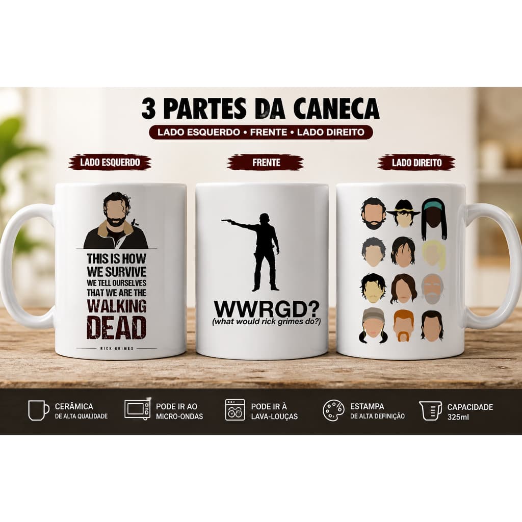 Caneca The Walking Dead WWRGD? Rick Grimes | Presente Geek 325ml