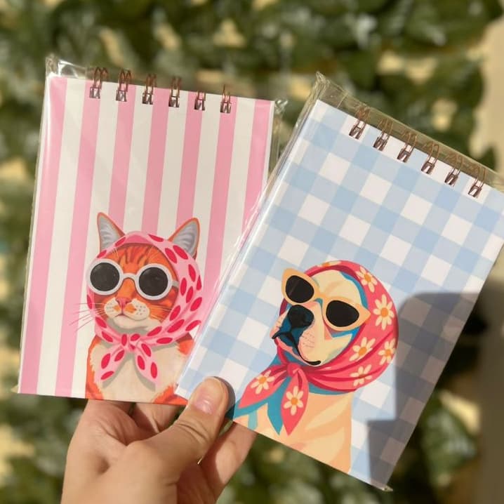 Bloco de Notas A6 Cute Estampado | Mini Caderno Fofo para Anotações e Desenhos