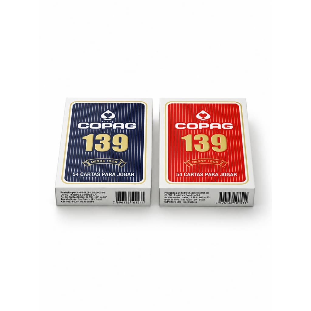 Conjunto 2 Baralhos Copag 139 Azul Vermelho 54 Cartas Alta Qualidade Primeira Linha