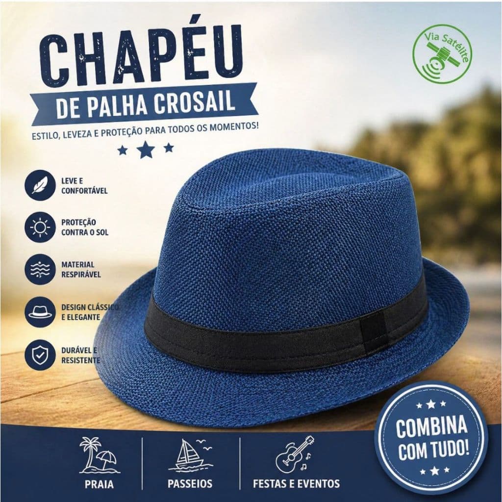 Chapéu Panamá Sambista Zé Malandro Pagodeiro - ENVIO IMEDIATO!