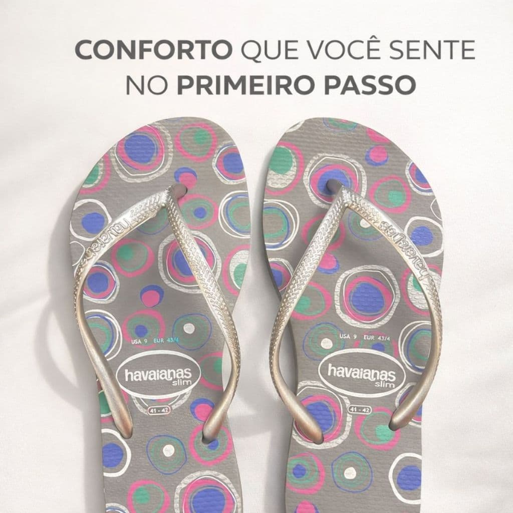 Chinelo Feminino Numeração 41/42 Original Havaianas Leve Mais Pague Menos dia a dia confortável
