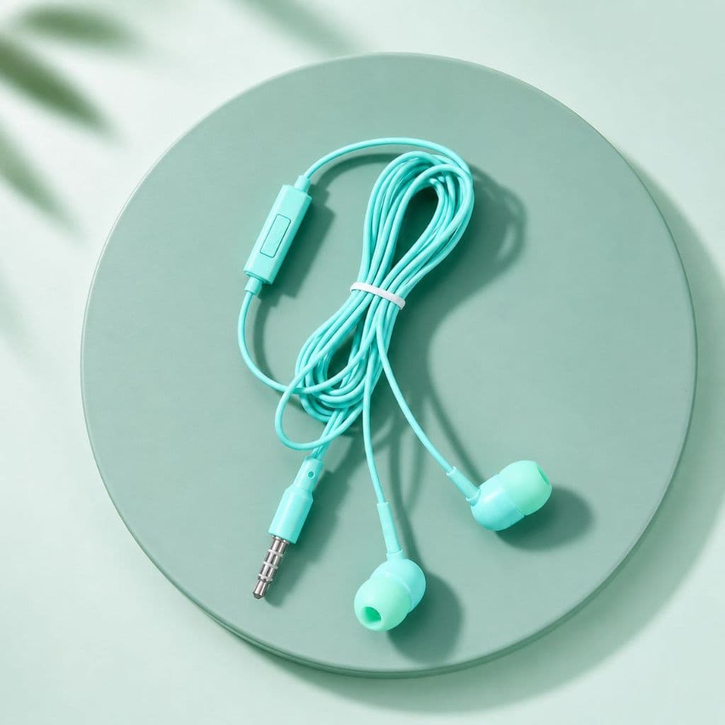 Fone de ouvido verde P2 com fio e estojo conector qualidade 3,5mm ideal musicas e todos os momentos