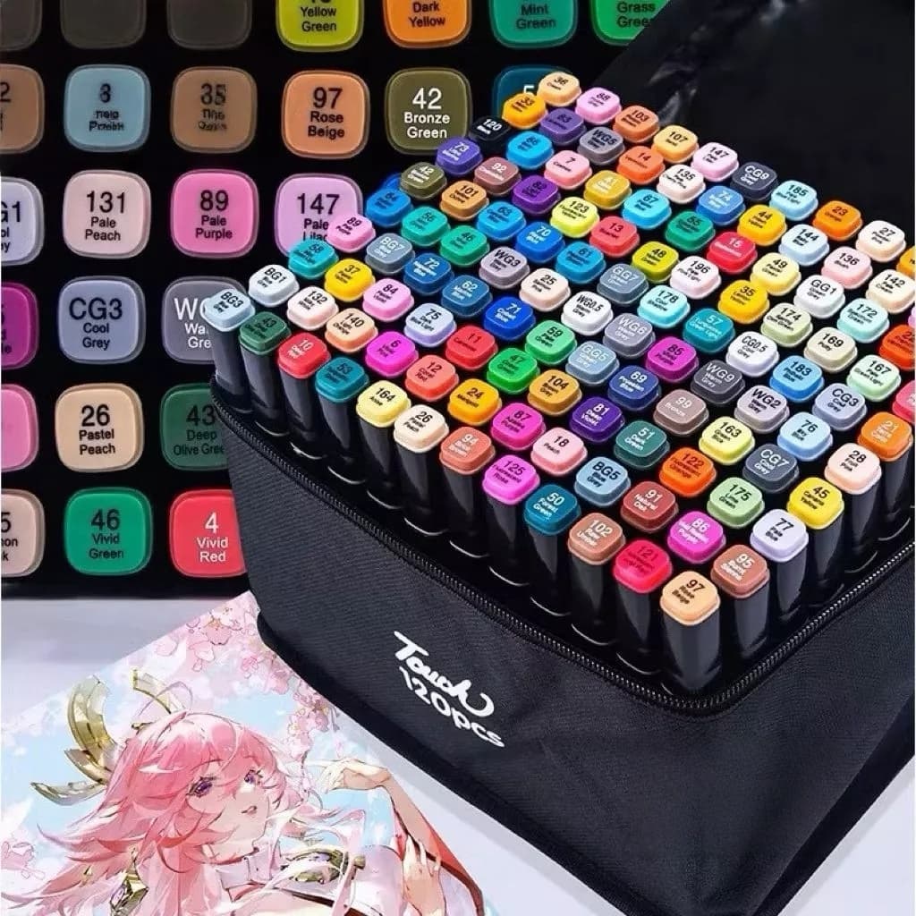 Kit 6/120 Cores Caneta Marcadora canetinhas coloridas Kit Com Ponta Dupla/marcador touch/caneta marker