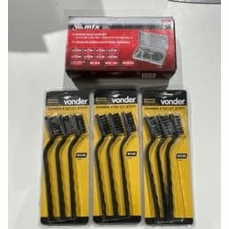 Kit Ferramentas 4 Peças  3 Escovas Manuais + Jogo De Serra Copo
