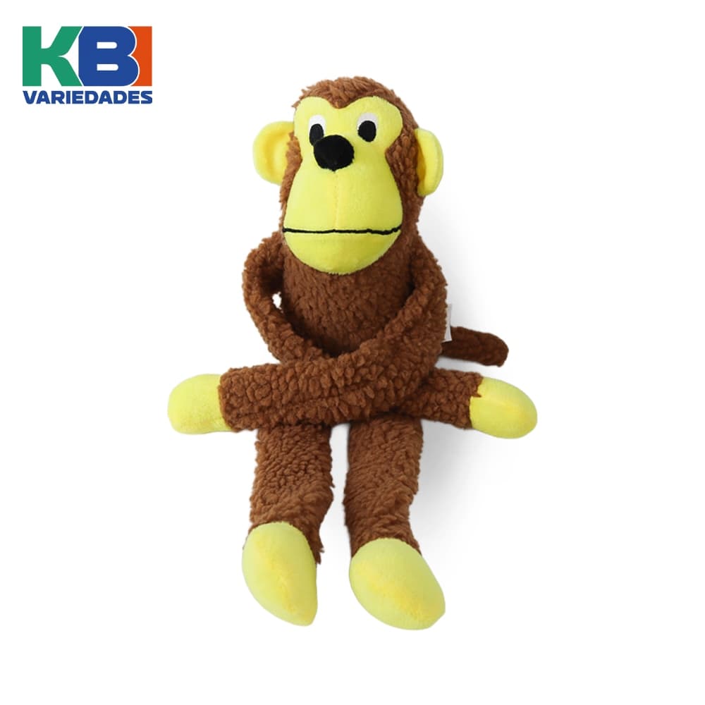 Brinquedo Cachorro Pelúcia Macaco Macaquinho Mordedor 40 cm com Apito