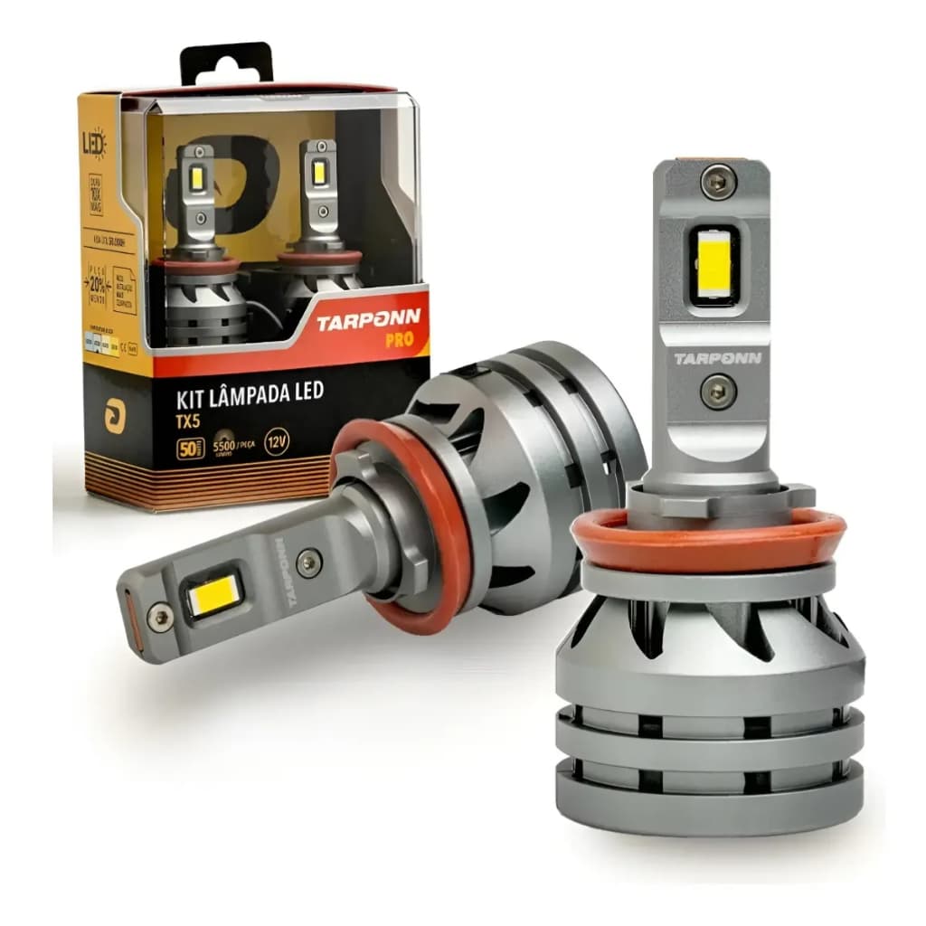 Kit Lâmpada Led Tx5 Pro Hir2 50w 11000 Lumens 6000k Tarponn