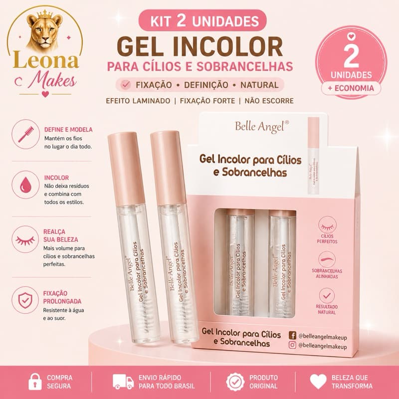 2 UNIDADES GEL INCOLOR PARA CÍLIOS E SOBRANCELHAS