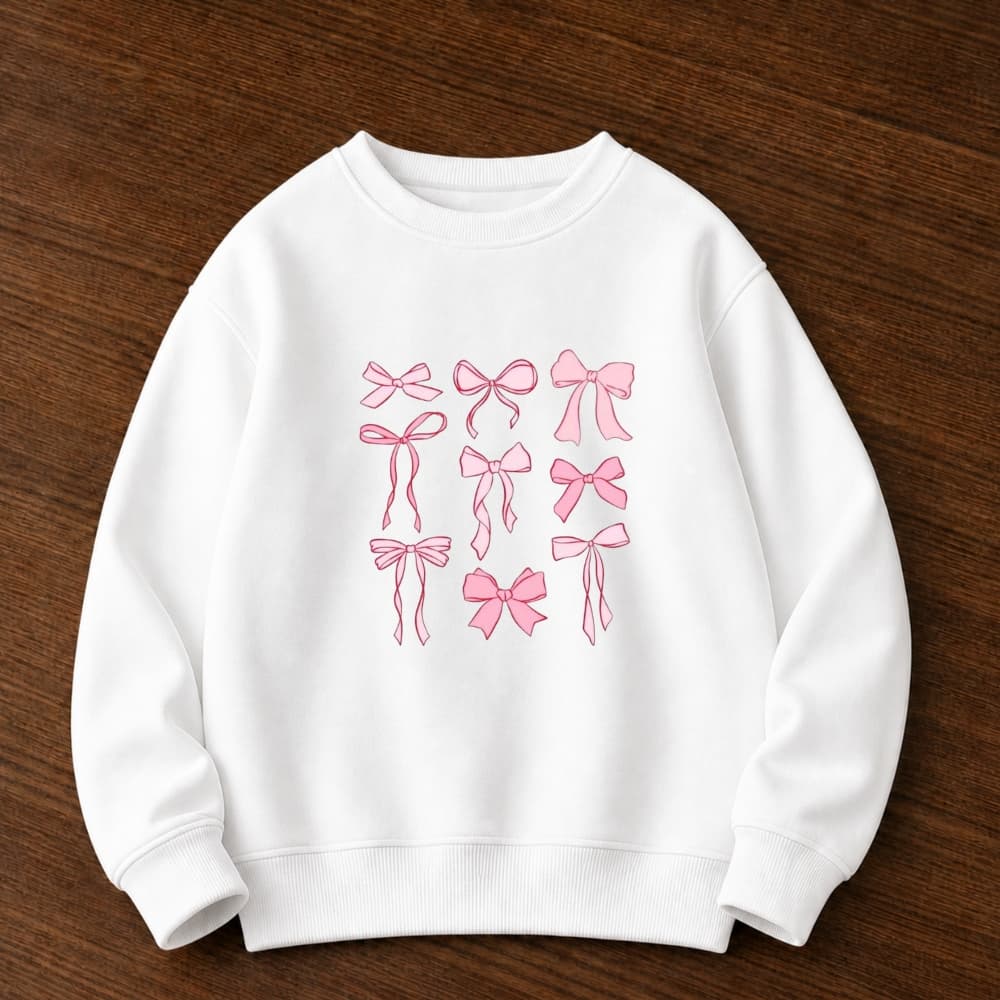 Moletom juvenil e infantil meninas laçinhos blusa de frio careca premium
