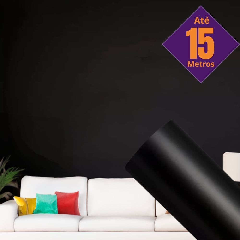 Papel Adesivo Preto 5 Metros Decorativo Para Parede Moveis Geladeiras Eletrodoméstico